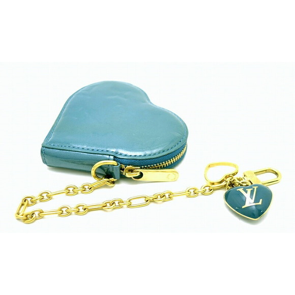 Louis Vuitton Heart Purse Blue Vernis Leather Cool Coin Portomone - Picture 1 of 3